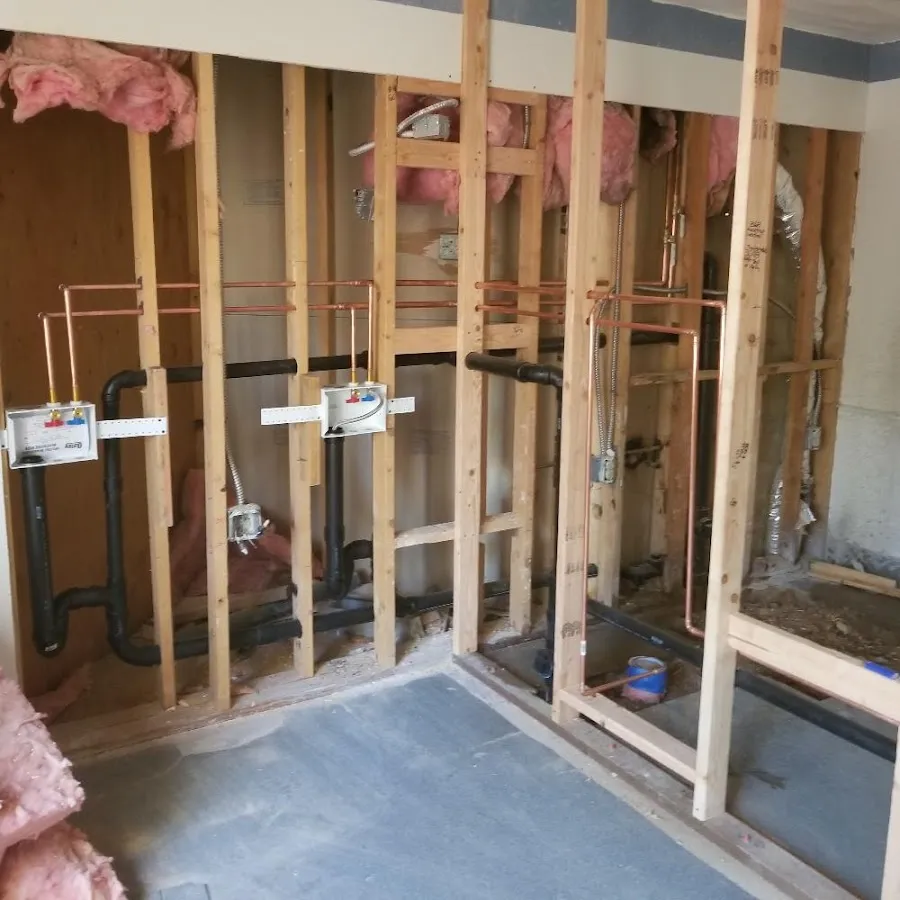 Copper pipe rough-in and plumbing installation in Bensalem